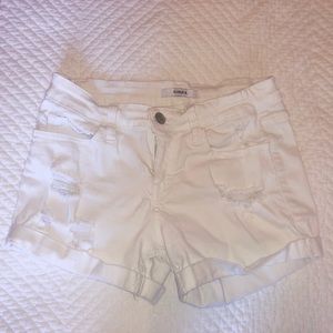 White denim shorts